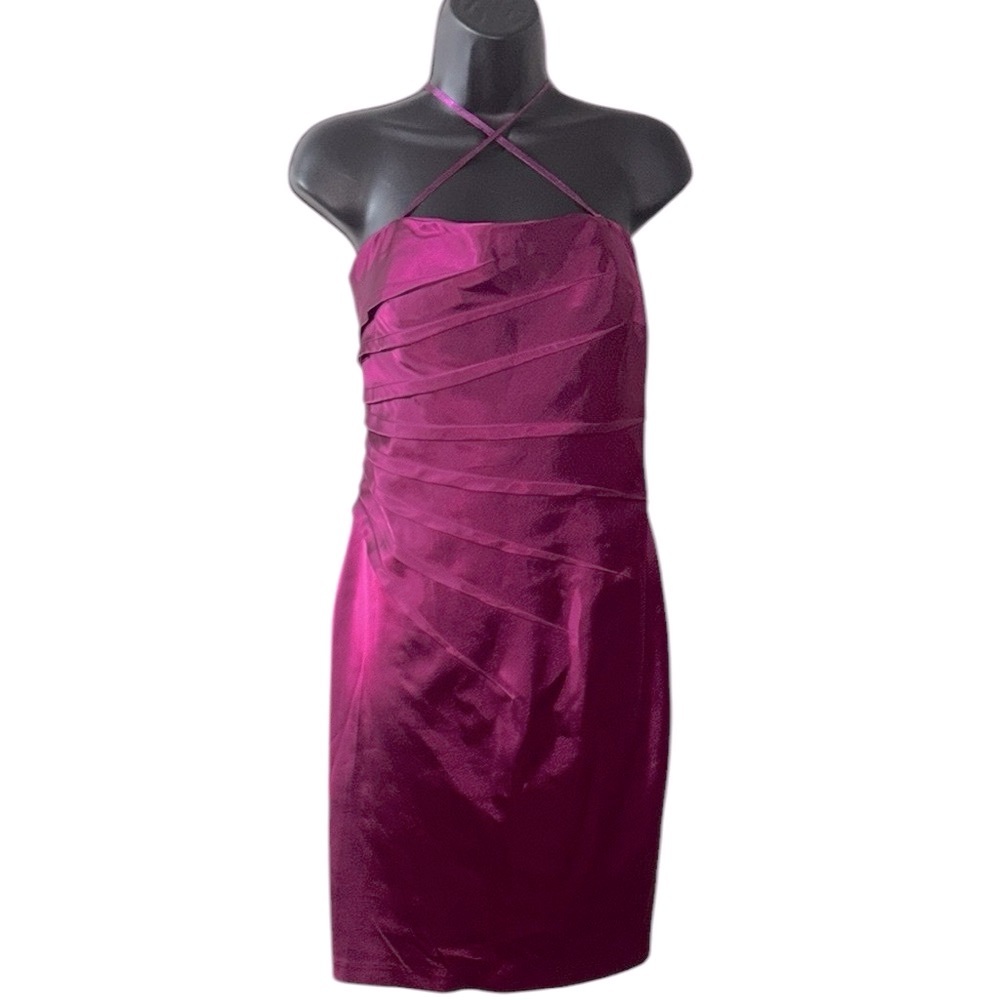 Adrianna Papell Evening Elegant Purple/Pink Halter Dress, Size 14